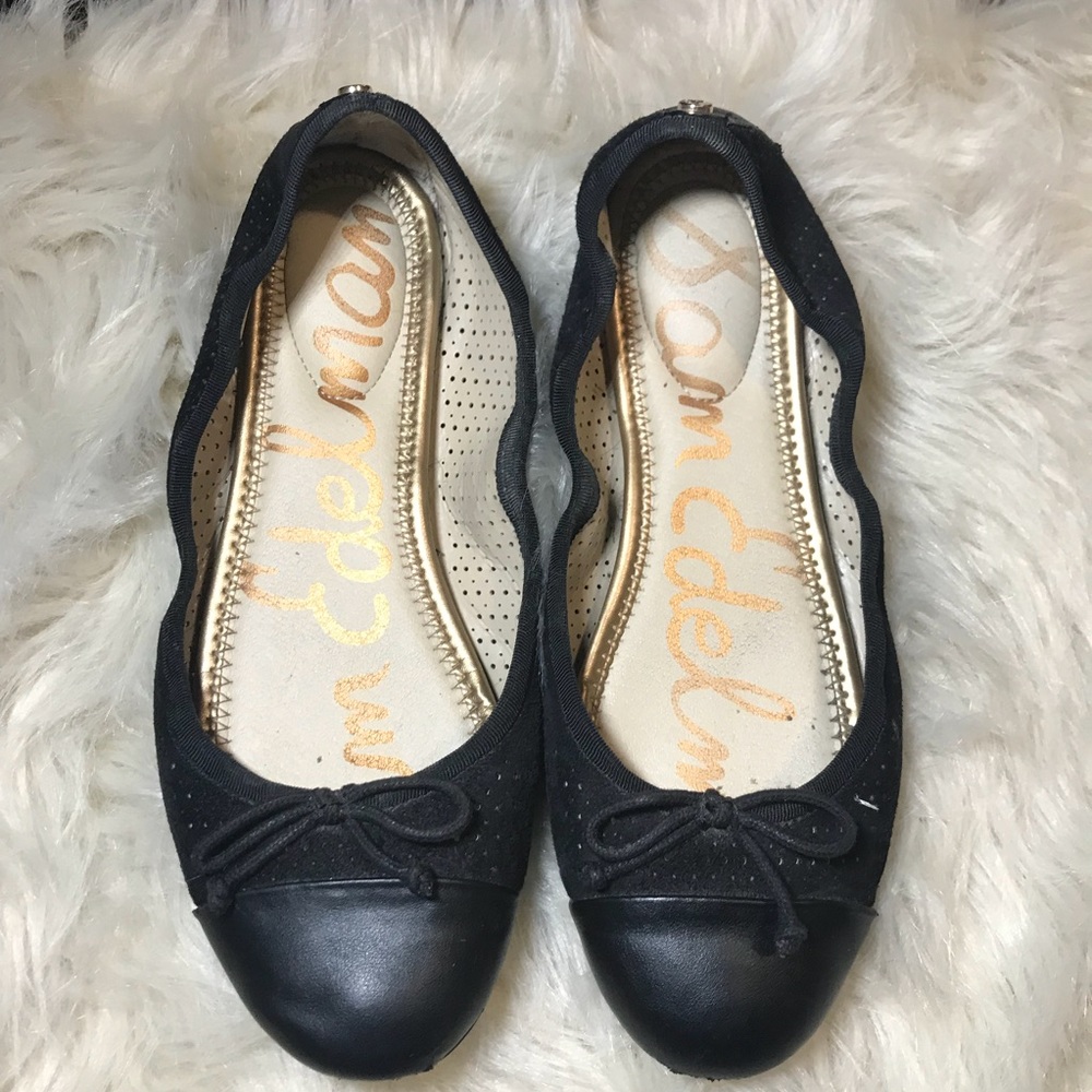 Sam edelman black perforated flats size 6